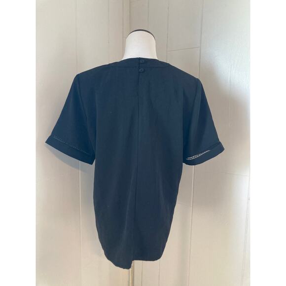 Kim Rogers Black Pin Tucked Pullover Blouse, Size  8 - Picture 3 of 6